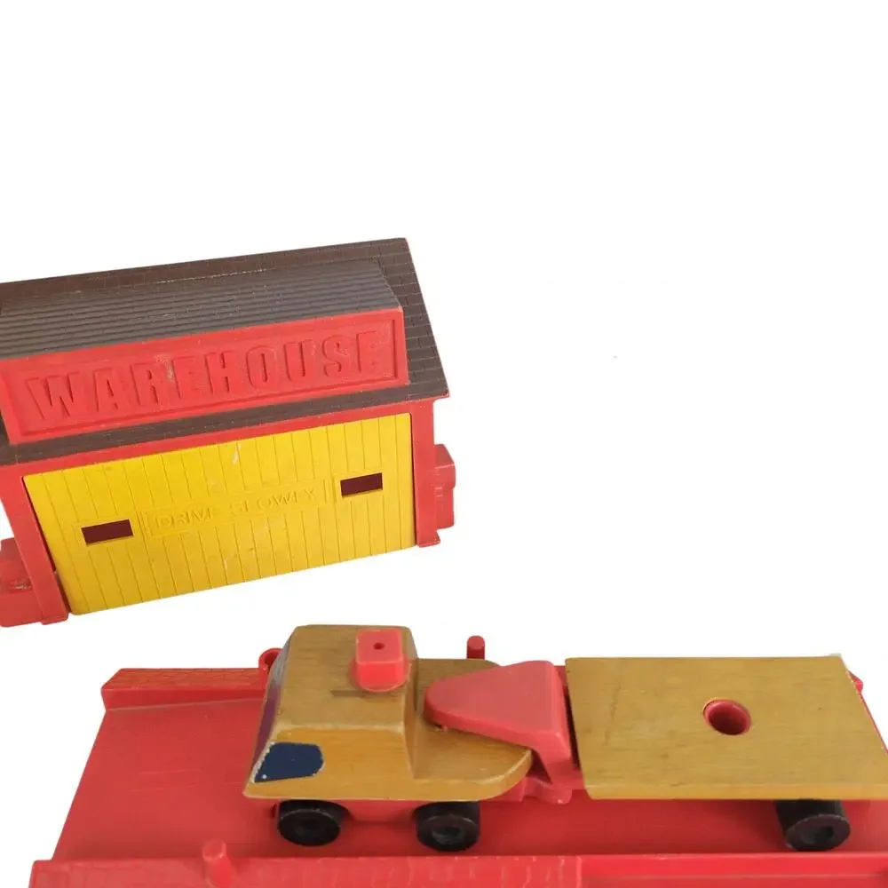 Vintage 1971 Mattel Preschool Motor Putt-Putt Construction Yard Set Trucks Track